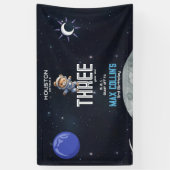 Outer Space Astronaut Any Age Birthday 横断幕 (縦)