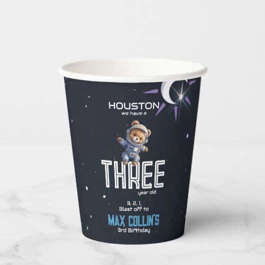 Outer Space Astronaut Any Age Birthday 紙コップ (裏面)