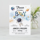 Outer Space Astronaut Baby Shower 招待状 (スタンド正面)