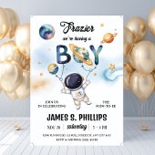 Outer Space Astronaut Baby Shower 招待状