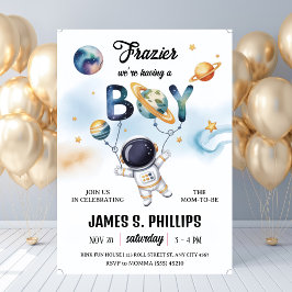 Outer Space Astronaut Baby Shower 招待状