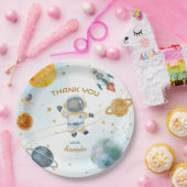 Outer Space Astronaut Birthday Thank You ペーパープレート (パーティー)