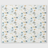 Outer Space Astronaut Kids Birthday ラッピングペーパー (フラット)