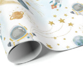Outer Space Astronaut Kids Birthday ラッピングペーパー (ロールコーナー)