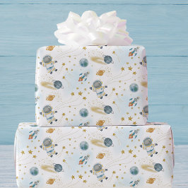 Outer Space Astronaut Kids Birthday  ラッピングペーパー