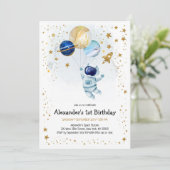 Outer Space Astronaut Planet Galaxy Birthday  招待状 (スタンド正面)