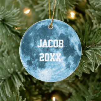 Outer Space Astronomy Astronaut Custom Name Moon  セラミックオーナメント