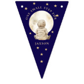 Outer Space Baby Shower Moon Stars Bunting Banner バンティングフラッグ (第1の旗)