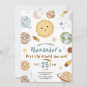 Outer Space Birthday First Trip Around The Sun  招待状 (正面)