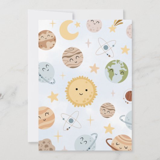 Outer Space Birthday First Trip Around The Sun 招待状 (裏面)