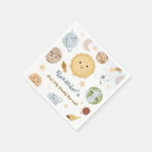 Outer Space Birthday First Trip Birthday Paper スタンダードカクテルナプキン (角)