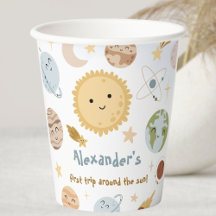 Outer Space Birthday First Trip Birthday Paper