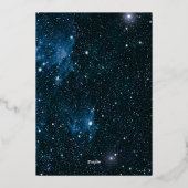 Outer Space Birthday Invitation, Astronaut Galaxy 箔招待状 (裏面)