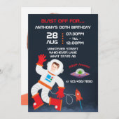 Outer Space Birthday Partyの写真パーソナライズされたの追加 招待状 (正面/裏面)