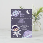 Outer Space Blast Off 1st Birthday Party 招待状 (スタンド正面)