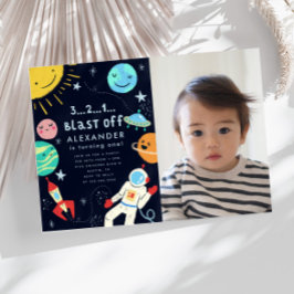 Outer Space Blast Off Birthday Partyの写真 招待状