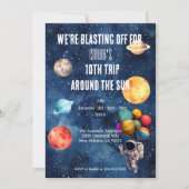 Outer Space Boy 10th Trip Around the Sun Birthday 招待状 (正面)