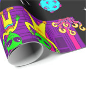 outer space disco alien ufo cosmic saloon ラッピングペーパー (ロールコーナー)