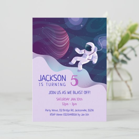 Outer Space Explorerテーマパーティー 招待状 (スタンド正面)