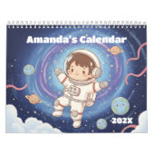 Outer Space Explorer Personalized Kids 2026 カレンダー (カバー)