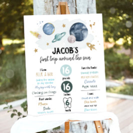 Outer Space First誕生日マイルストーンの署名銀河系 ポスター