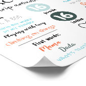 Outer Space First誕生日マイルストーンの署名銀河系 ポスター (角)