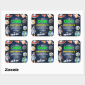 Outer Space First Birthday スクエアシール (シート)