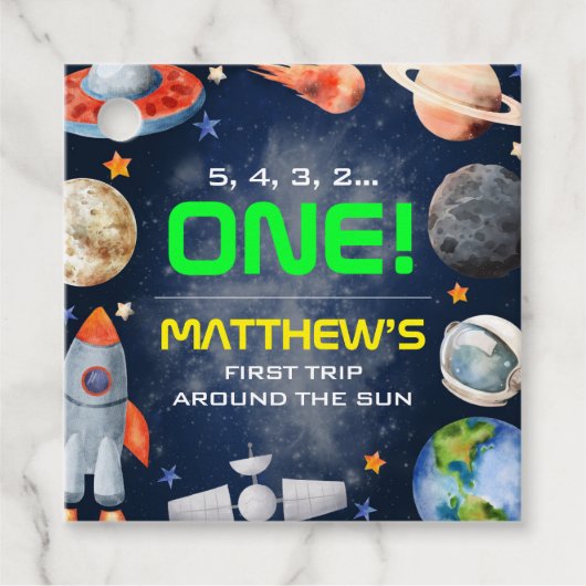 Outer Space First Birthday フェイバータグ (正面)