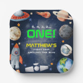 Outer Space First Birthday ペーパープレート (正面)