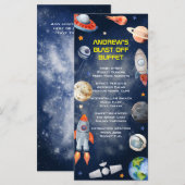 Outer Space First Birthday Menu メニュー (正面/裏面)