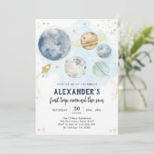 Outer Space First Trip Around the Sun 1st Birthday 招待状 (スタンド正面)