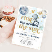Outer Space First Trip Around the Sun 1st Birthday 招待状