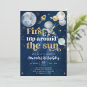 Outer Space First Trip Around the Sun 1st Birthday 招待状 (スタンド正面)