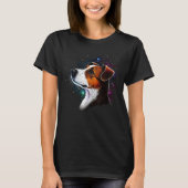 Outer Space Galaxy Astronaut Jack Russell Terrier Tシャツ (正面)