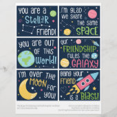 Outer Space Kids Classroom Valentine's Dayカード（6枚） レターヘッド (正面)