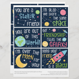 Outer Space Kids Classroom Valentine's Dayカード（6枚） レターヘッド