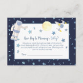 Outer Space Mommy's Belly Sizeシャワーゲーム |白 エンクロージャーカード (正面)