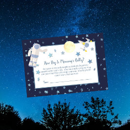 Outer Space Mommy's Belly Sizeシャワーゲーム |白 エンクロージャーカード