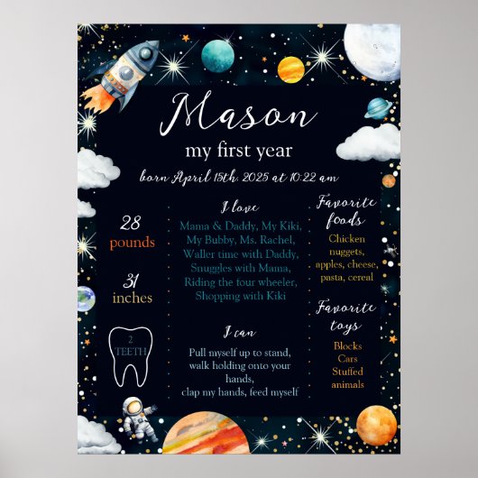 Outer Space My First Year Milestone ポスター (正面)