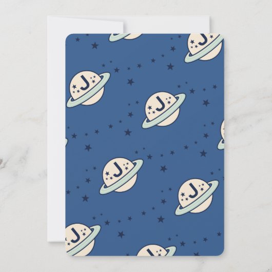 Outer Space Out of this World 1st Birthday 招待状 (裏面)