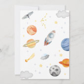 Outer space Party Astronaut 2nd Birthday 招待状 (裏面)
