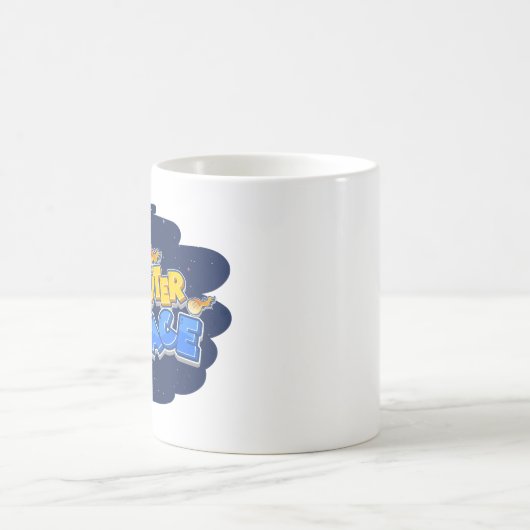 Outer Space Rocket Cartoon Design コーヒーマグカップ (中央)