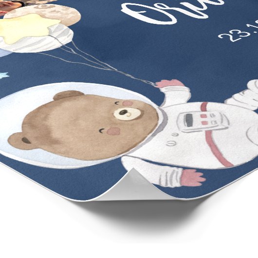 Outer Space Safari誕生日フォトマイルストーン ポスター (角)