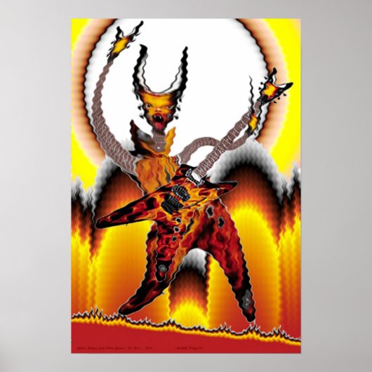 Outer space series Fireのギタープレーヤー ポスター (正面)