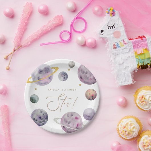 Outer Space Starのカスタマイズすごい可能 ペーパープレート (パーティー)