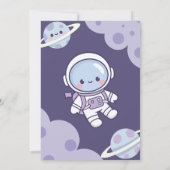 outer space Two The Moon 2nd birthday boy 招待状 (裏面)