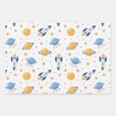 outer space Wrapping Paper Flat Sheet Set of 3 ラッピングペーパーシート (正面3)