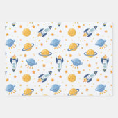 outer space Wrapping Paper Flat Sheet Set of 3 ラッピングペーパーシート (正面2)