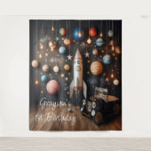 Outerspace Planets First誕生日セルフィー駅 タペストリー (正面)