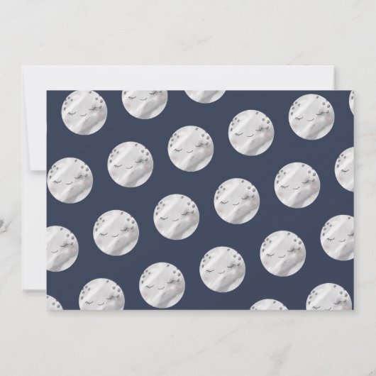 Outerspace Save the Date Blue 1st Birthday 招待状 (裏面)